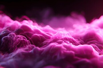 Swirls of pink and purple smokelike forms fill the frame resembling a dreamlike abstract landscape