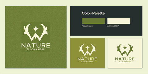 Elegant letter w logo. Perfect for beauty salon, decoration, boutique, spa, yoga, cosmetic products, villa, hotel and perfume.