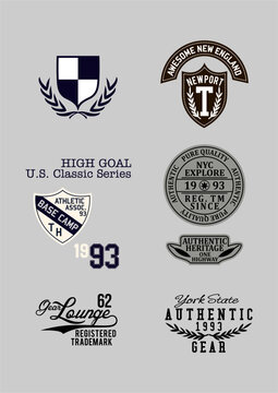 set of vintage retro labels