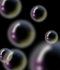 Soap Bubbles Floating Black