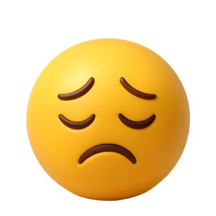 sad face emoji icon isolated on transparent background png