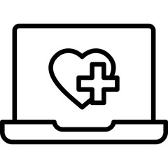 Fototapeta premium Online Health line icon