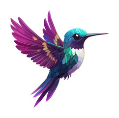 Obraz premium Colorful hummingbird in flight with vibrant plumage and graceful wings