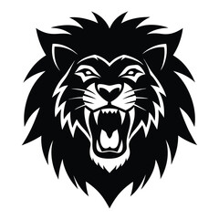 Obraz premium Lion head silhouette logo emblem graphic vector design