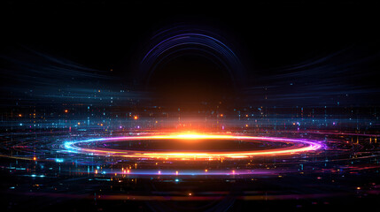 Obraz premium Glowing particles technology data abstract background