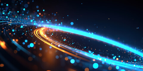 Fototapeta premium Glowing rings abstract technology background