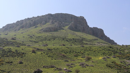 mountain range in the summer in crimea.Mountain landscape in the Crimea, Ukraine, on a sunny day