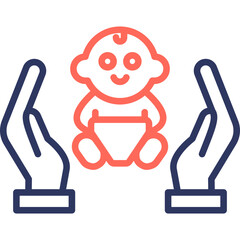 Baby Care line color icon