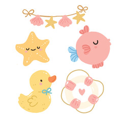 baby shower card element cute