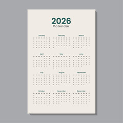 Elegant Minimal Wall Calendar Design 2026