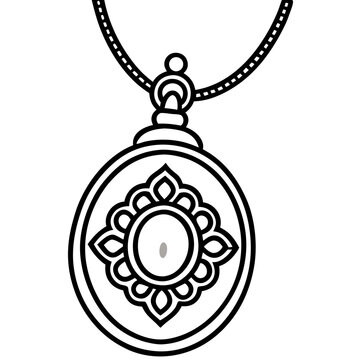 black necklace pendant jewelry design clip art preview