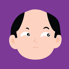 various expressions of bald men cartoon illustrations. man's portraits with different emotions and gestures isolated