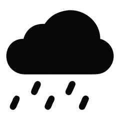 Silhouette of dark, heavy rain clouds, suggesting an impending or ongoing downpour. Perfect for conveying stormy weather or a dramatic monsoon sky. Vector.