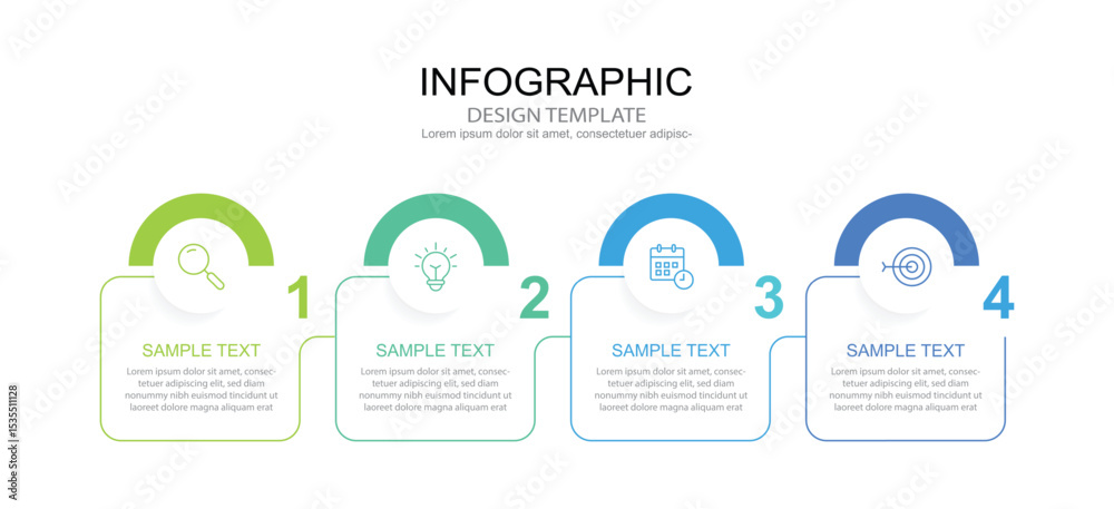 Poster infographic 4 options design elements for your business data. vector illustration