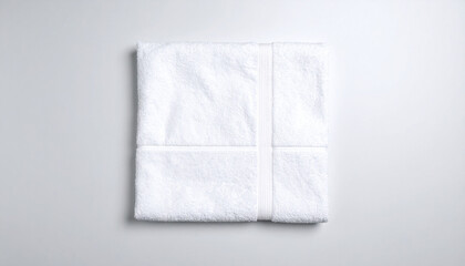 Soft White Towel on Clean White Background for Spa, Bathroom, Hygiene, or Product Mockup Presentation

