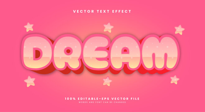 Dream Star Style 3d editable cute text effect template
