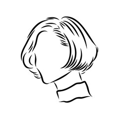 women's haircut, vector sketch