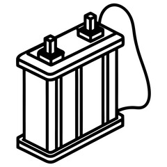 Battery Charger line art vector