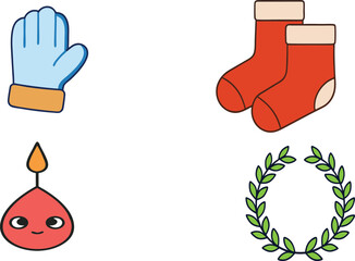 Cozy winter bundle featuring warm gloves, soft socks, wick dot pattern, and twig wreath perfect for cold weather, seasonal fashion, holiday gifts, outdoor warmth, and winter accessories collection.