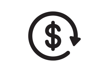 Fototapeta premium Refund silhouette vector with white background