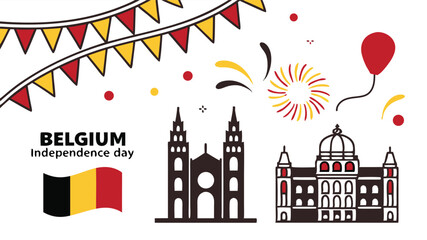 Belgium Independence Day Poster Elements Banners