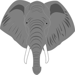 This stylized elephant head embodies wisdom and strength. Its calm, clean lines are perfect for symbolic art, traditional paper cut-outs, or minimalist graphic designs, conveying a powerful presence