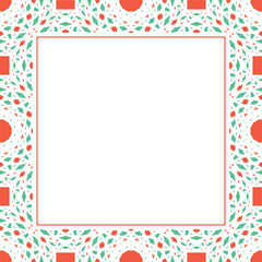 Fototapeta premium Oriental ornamental mosaic. Arabic design for page decoration. Vector frame of asian mosaic border