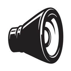 Vector illustration of a loudspeaker speaker in a simple black and white design