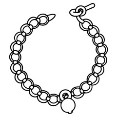 Charm bracelet  line art vector