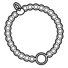 Charm bracelet  line art vector