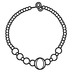 Charm bracelet  line art vector