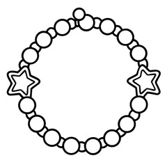 Charm bracelet  line art vector