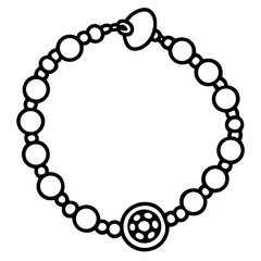 Charm bracelet  line art vector