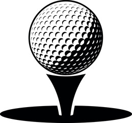 golf sports ball silhouette on white background  