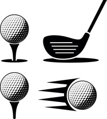 golf sports ball silhouette on white background  