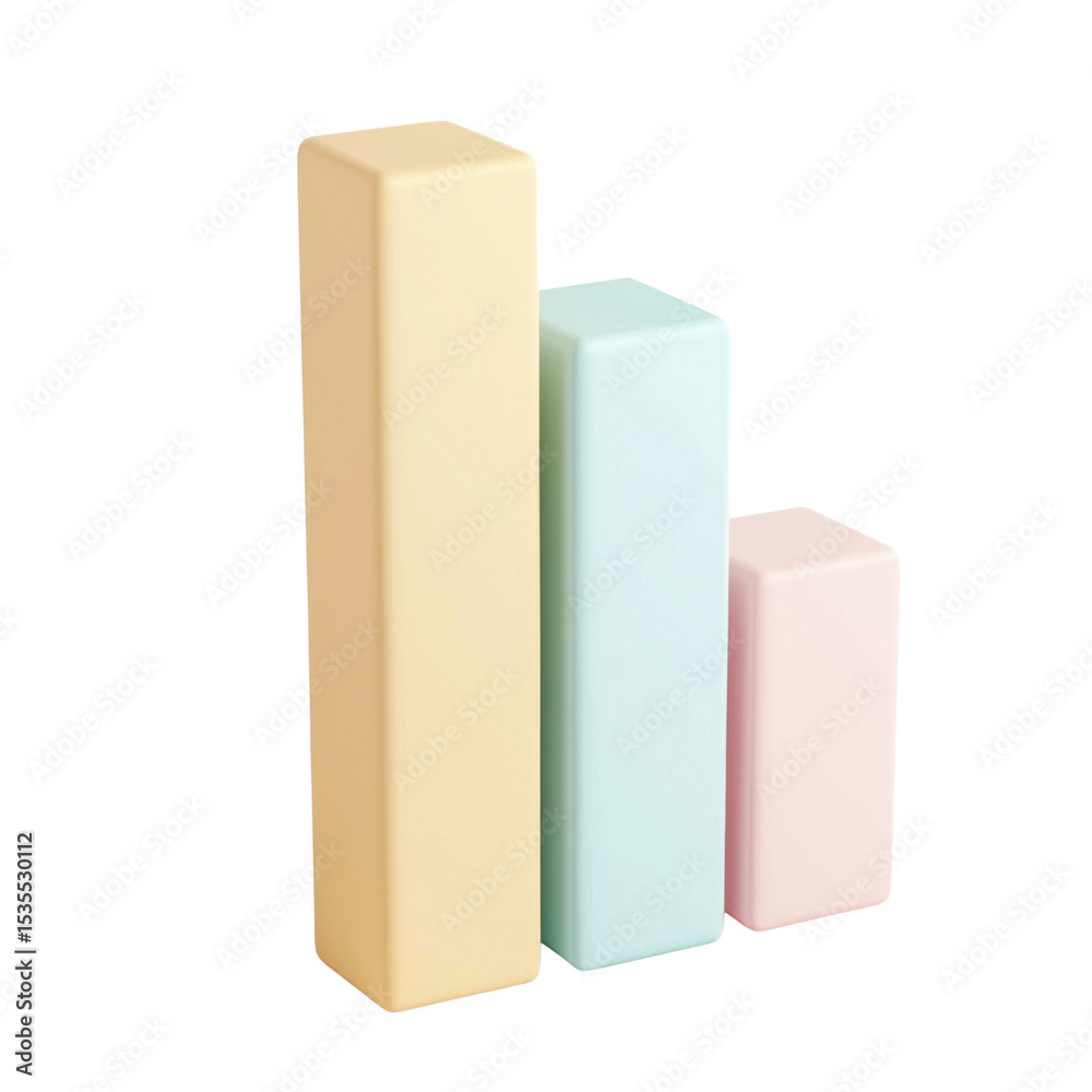 Poster soft pastel colored blocks arranged in bar graph style, ideal for educational or decorative purposes