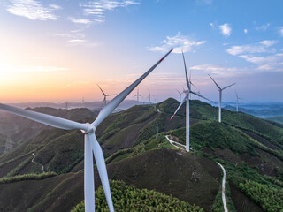 wind turbine on moutian green energy