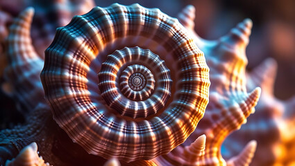 Psychedelic spiral fan with colorful mandala pattern and optical design