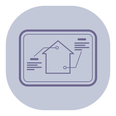 Simplistic icon of house with lines indicating connection points, representing concept of home automation system facilitating wireless communication