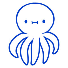 Octopus Cuttlefish Cephalopod Giant Squid Monster Isolated Vector Graphic Design Illustration
