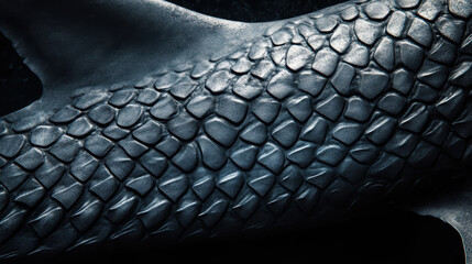 Close-up of reptile scales showing detailed textured skin with dark shadowing and intricate patterning for nature, wildlife, and exotic animal themes