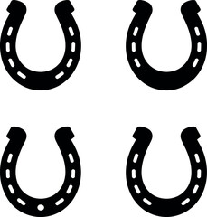 horse shoe logo set silhouette