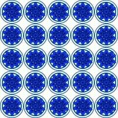 Artistic blue floral pattern design abstract graphic digital artwork geometric style visuals aesthetic appeal
