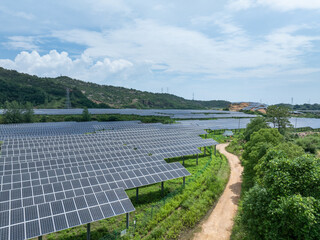 aerial view solar power station