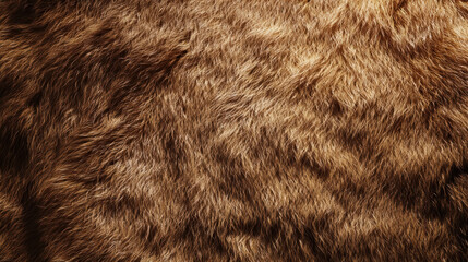Naklejka premium Close-up of dense brown fur with detailed texture showing individual hairs and natural pattern for wildlife, nature, animal, and outdoor themes