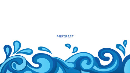 Abstract blue gradient fluid wave background vector with geometric shapes. Modern futuristic background. Can be used for landing page, book cover, brochure, flyer, magazine, any branding, banner, head