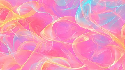 Obraz premium Colorful Abstract Background with Flowing Waves and Soft Light in Pink, Yellow and Blue Shades
