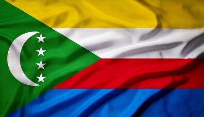 Obraz premium national flag of Union of the Comoros, in the original size,colours and proportions