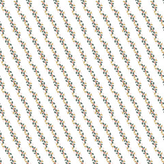 Seamless Floral Pattern Featuring Diagonal Green Leaves and Yellow Accents