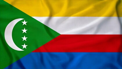 Obraz premium national flag of Union of the Comoros, in the original size,colours and proportions